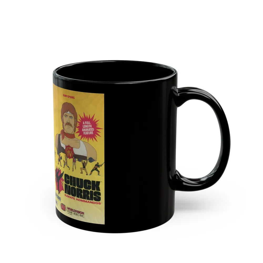 CHUCK NORRIS KARATE KOMMANDOS (VHS COVER) - Black Coffee Mug-Go Mug Yourself