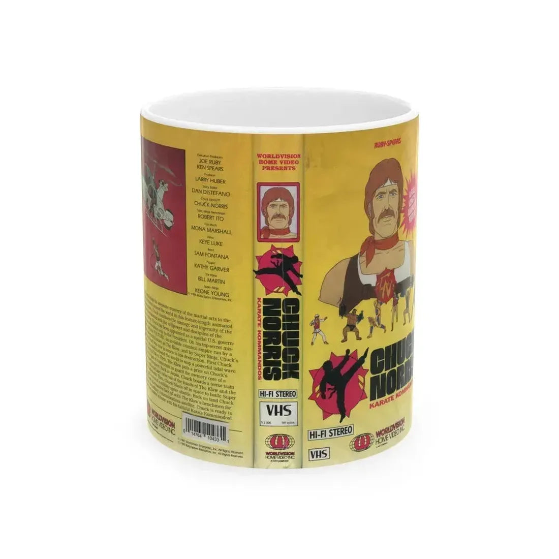 CHUCK NORRIS KARATE KOMMANDOS (VHS COVER) - White Coffee Mug 11oz - Go Mug Yourself