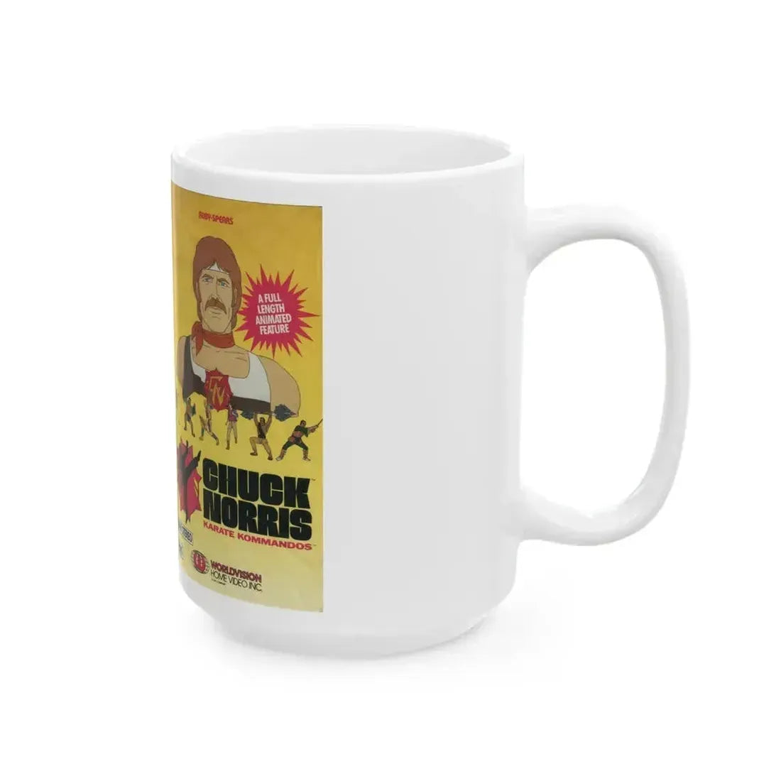 CHUCK NORRIS KARATE KOMMANDOS (VHS COVER) - White Coffee Mug - Go Mug Yourself