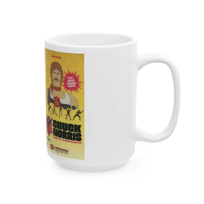 CHUCK NORRIS KARATE KOMMANDOS (VHS COVER) - White Coffee Mug - Go Mug Yourself