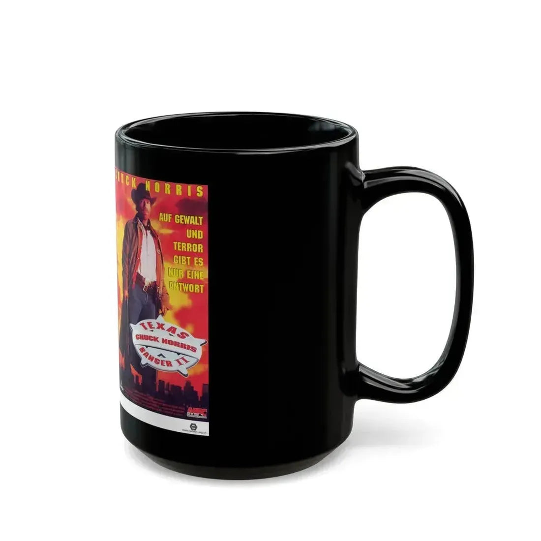 CHUCK NORRIS TEXAS RANGER 2 (VHS COVER) - Black Coffee Mug - Go Mug Yourself