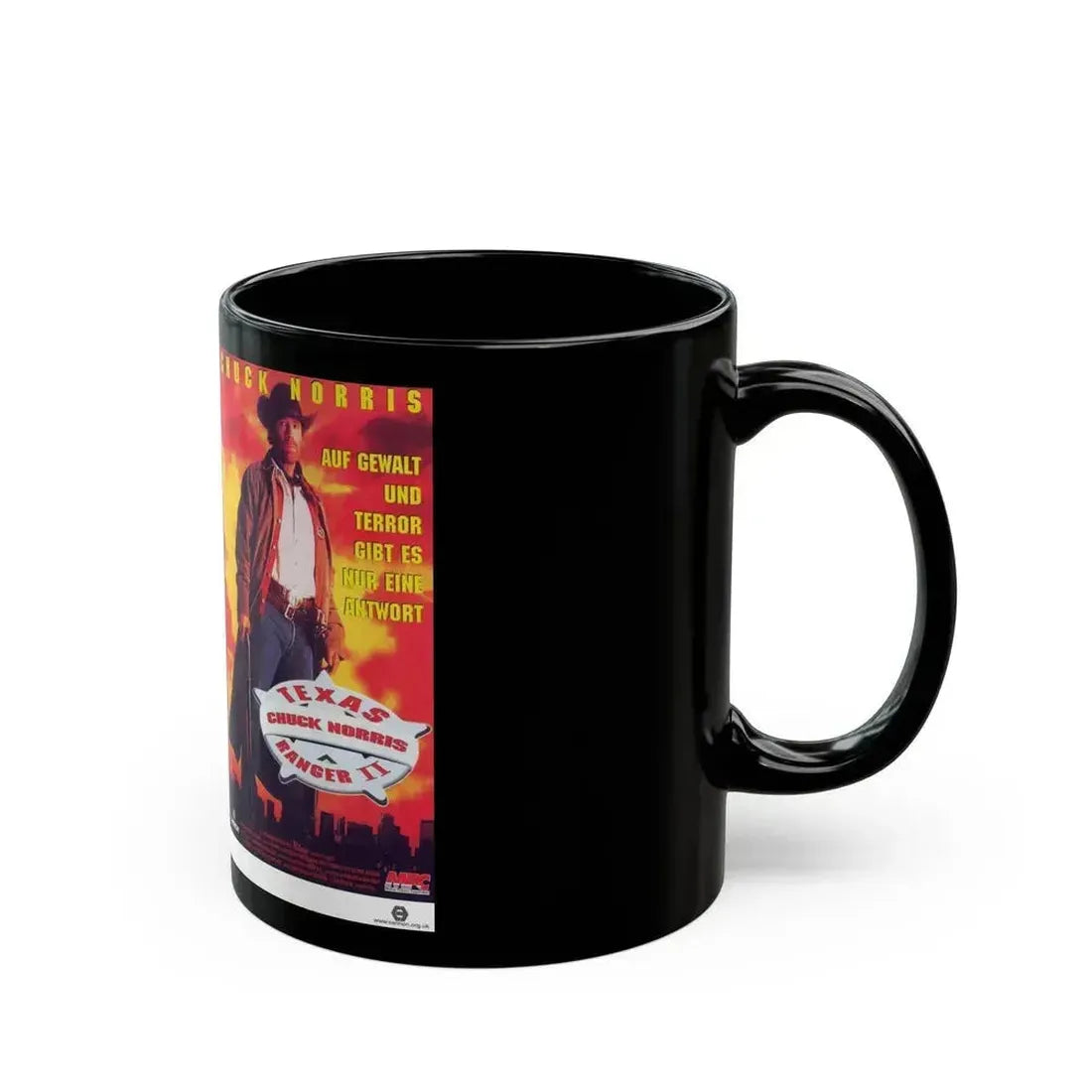 CHUCK NORRIS TEXAS RANGER 2 (VHS COVER) - Black Coffee Mug - Go Mug Yourself