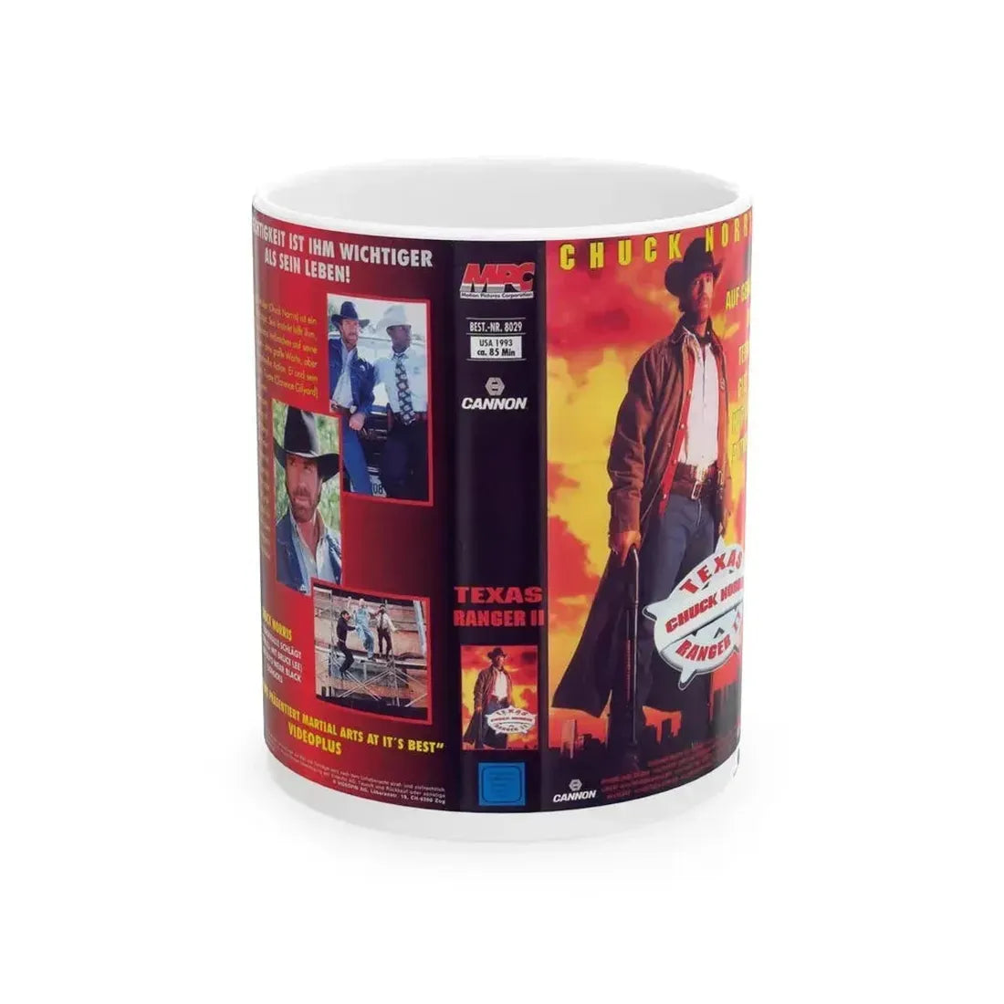 CHUCK NORRIS TEXAS RANGER 2 (VHS COVER) - White Coffee Mug 11oz - Go Mug Yourself