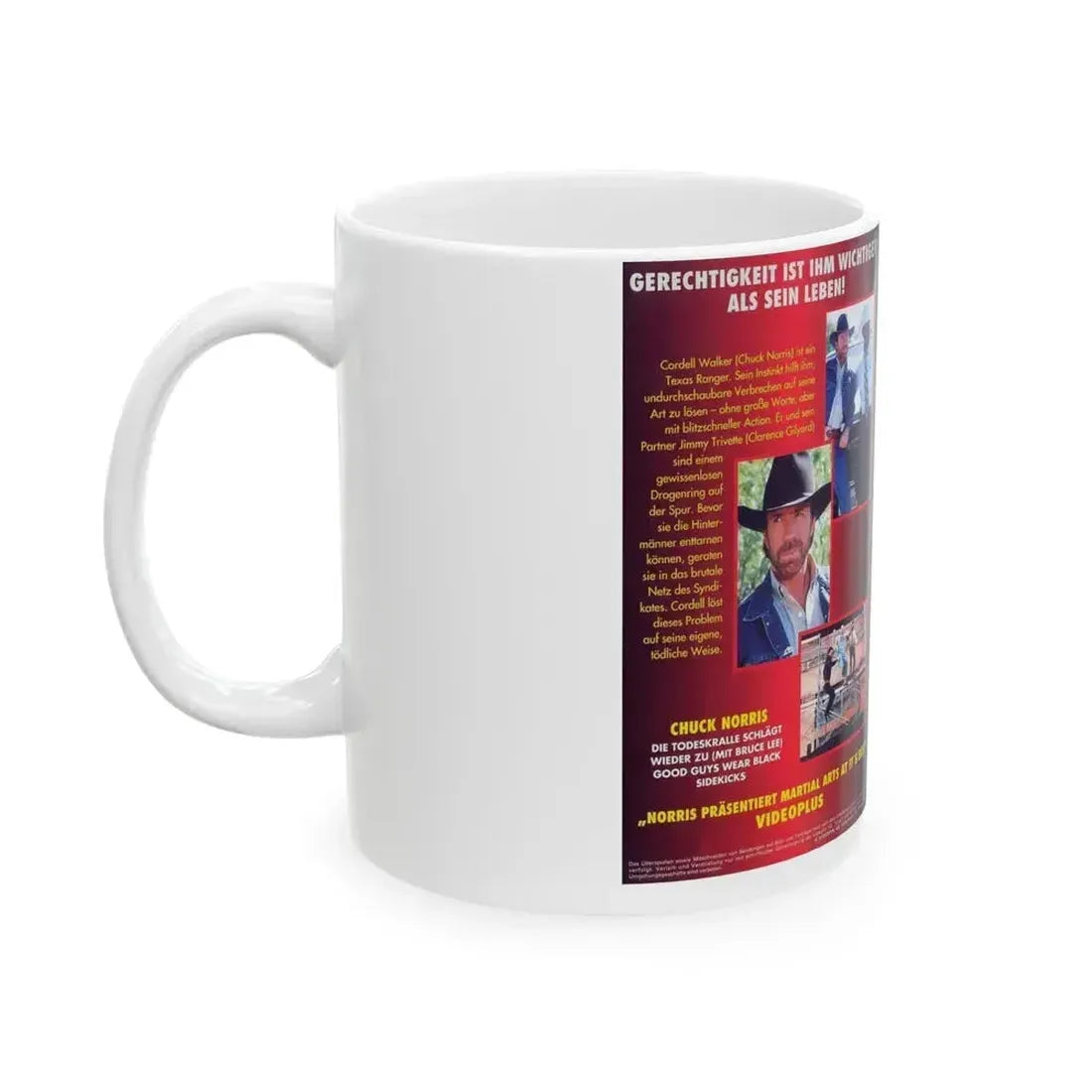 CHUCK NORRIS TEXAS RANGER 2 (VHS COVER) - White Coffee Mug - Go Mug Yourself
