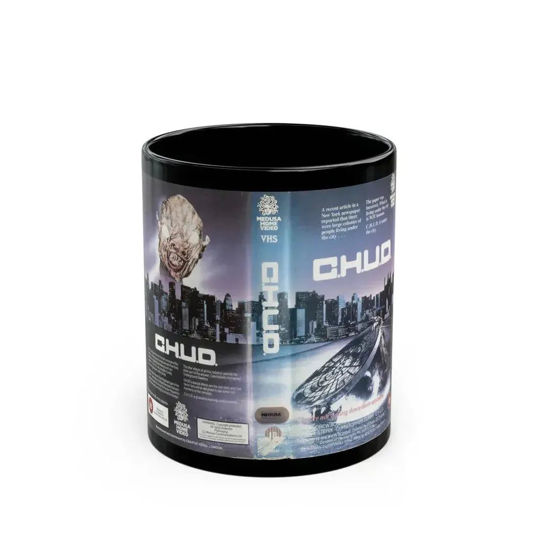 CHUD MEDUSA HOME VIDEO HORROR (VHS COVER) - Black Coffee Mug 11oz - Go Mug Yourself