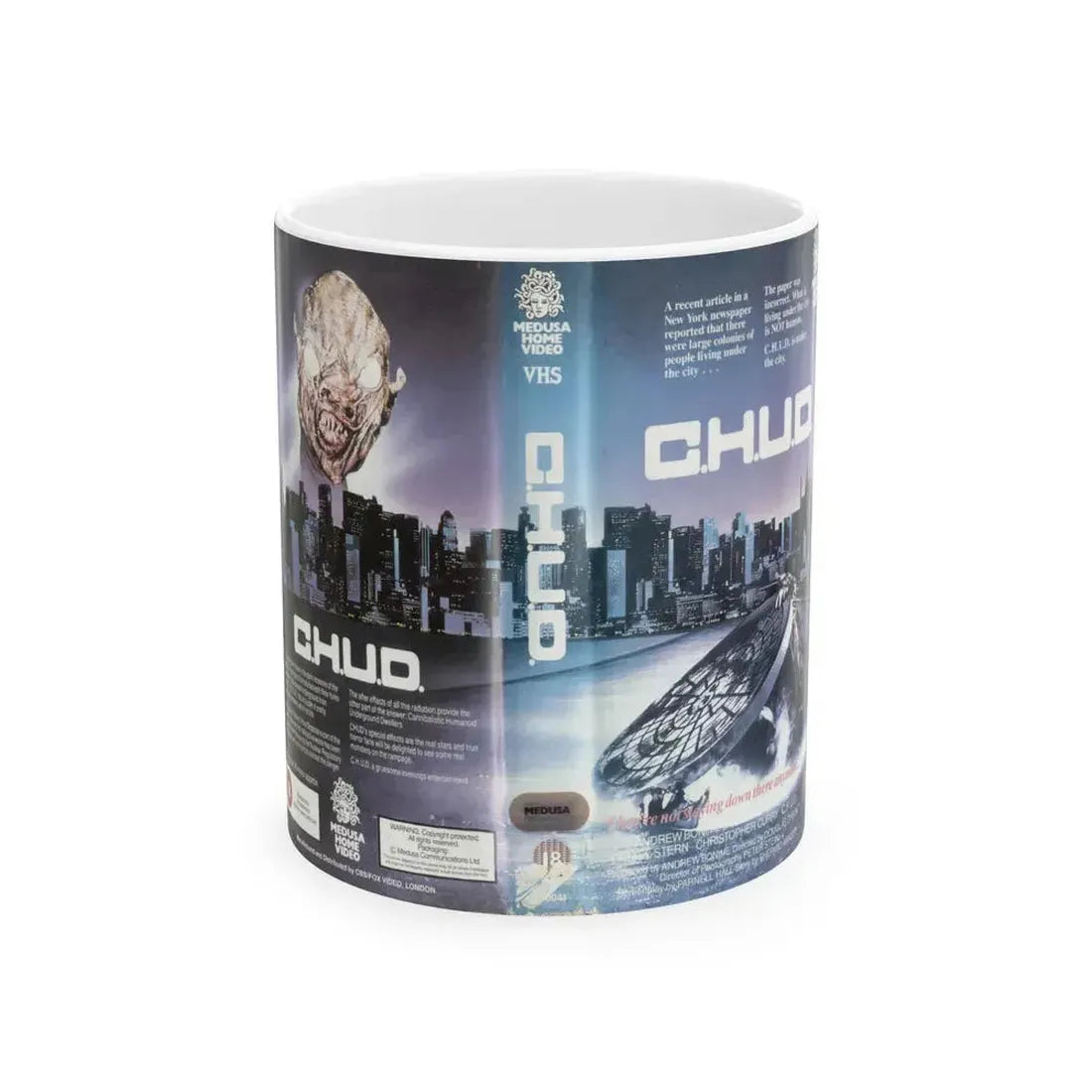 CHUD MEDUSA HOME VIDEO HORROR (VHS COVER) - White Coffee Mug 11oz - Go Mug Yourself