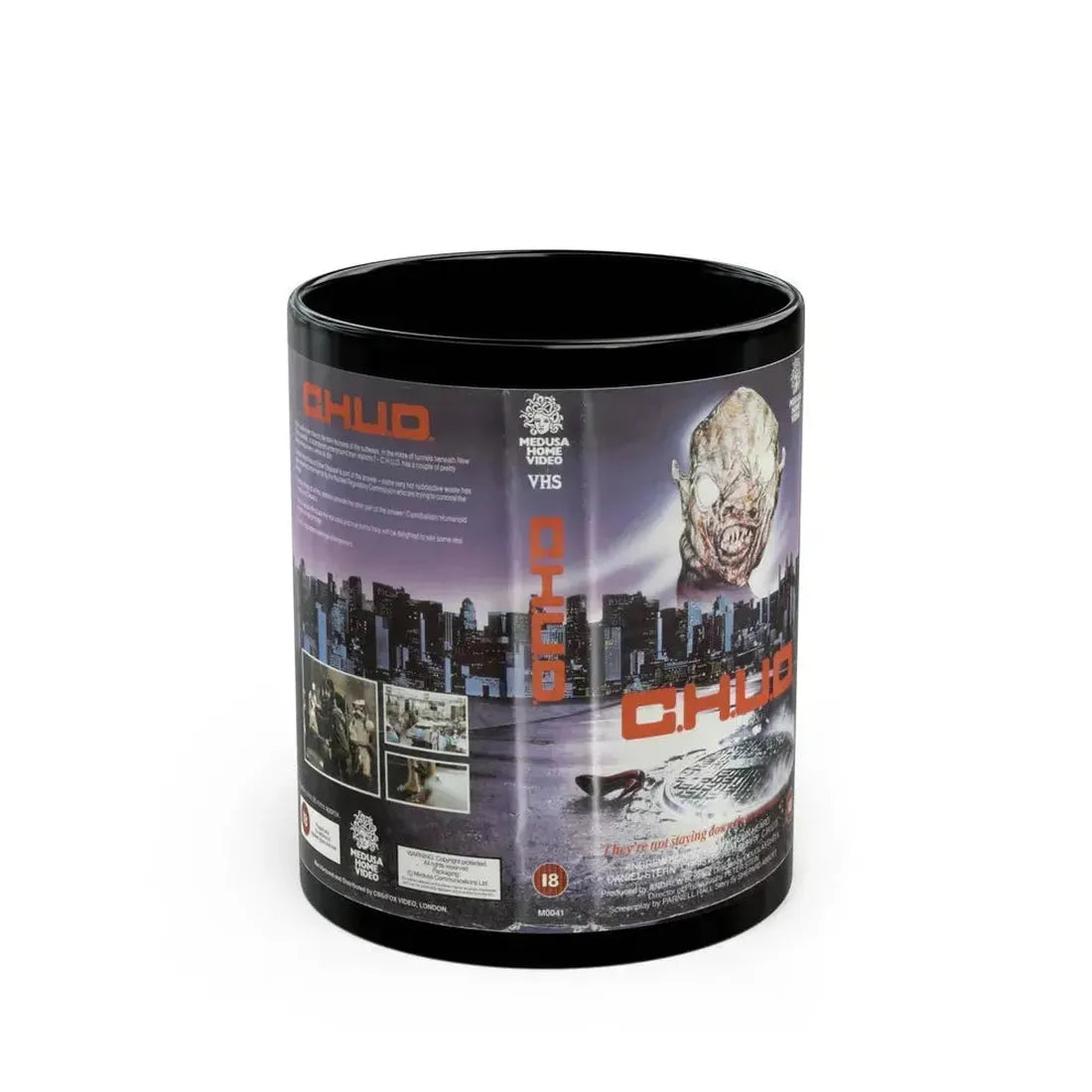 CHUD MEDUSA HOME VIDEO (VHS COVER) - Black Coffee Mug 11oz - Go Mug Yourself