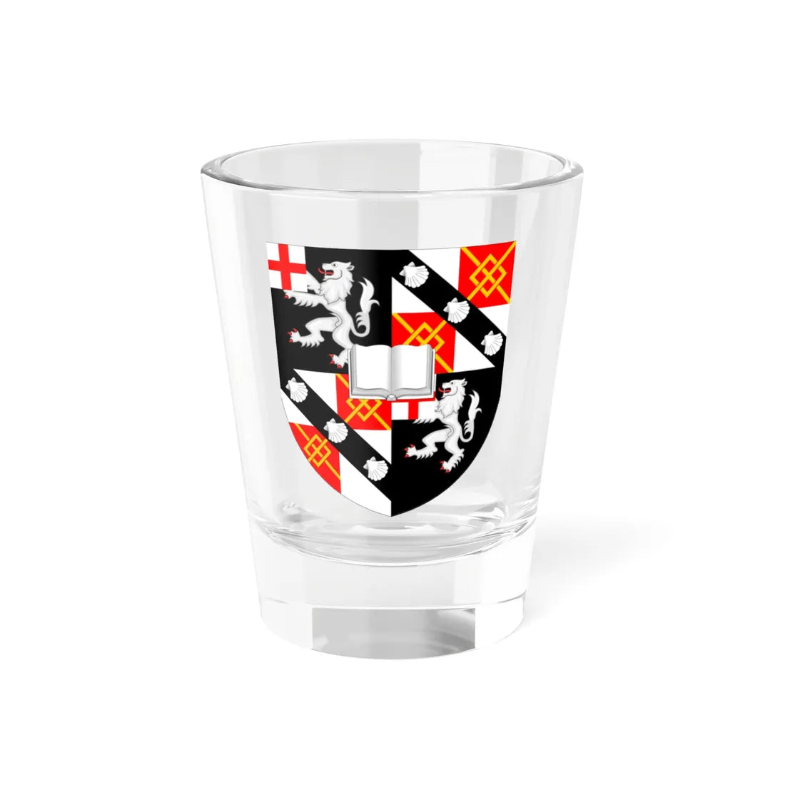 Churchill College Cambridge arms (England) (Coat of Arms) Shot Glass 1.5oz 1.5oz - Go Mug Yourself