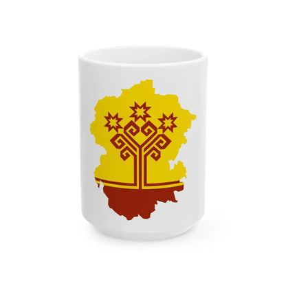 Chuvash-geo-stub (Russia) White Coffee Mug 15oz - Go Mug Yourself
