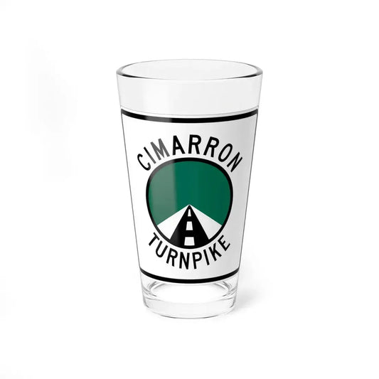 Cimarron Turnpike (Oklahoma) (Road Sign) Pint Glass 16oz 16oz - Go Mug Yourself