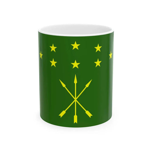 Circassian flag (Russia) White Coffee Mug 11oz - Go Mug Yourself