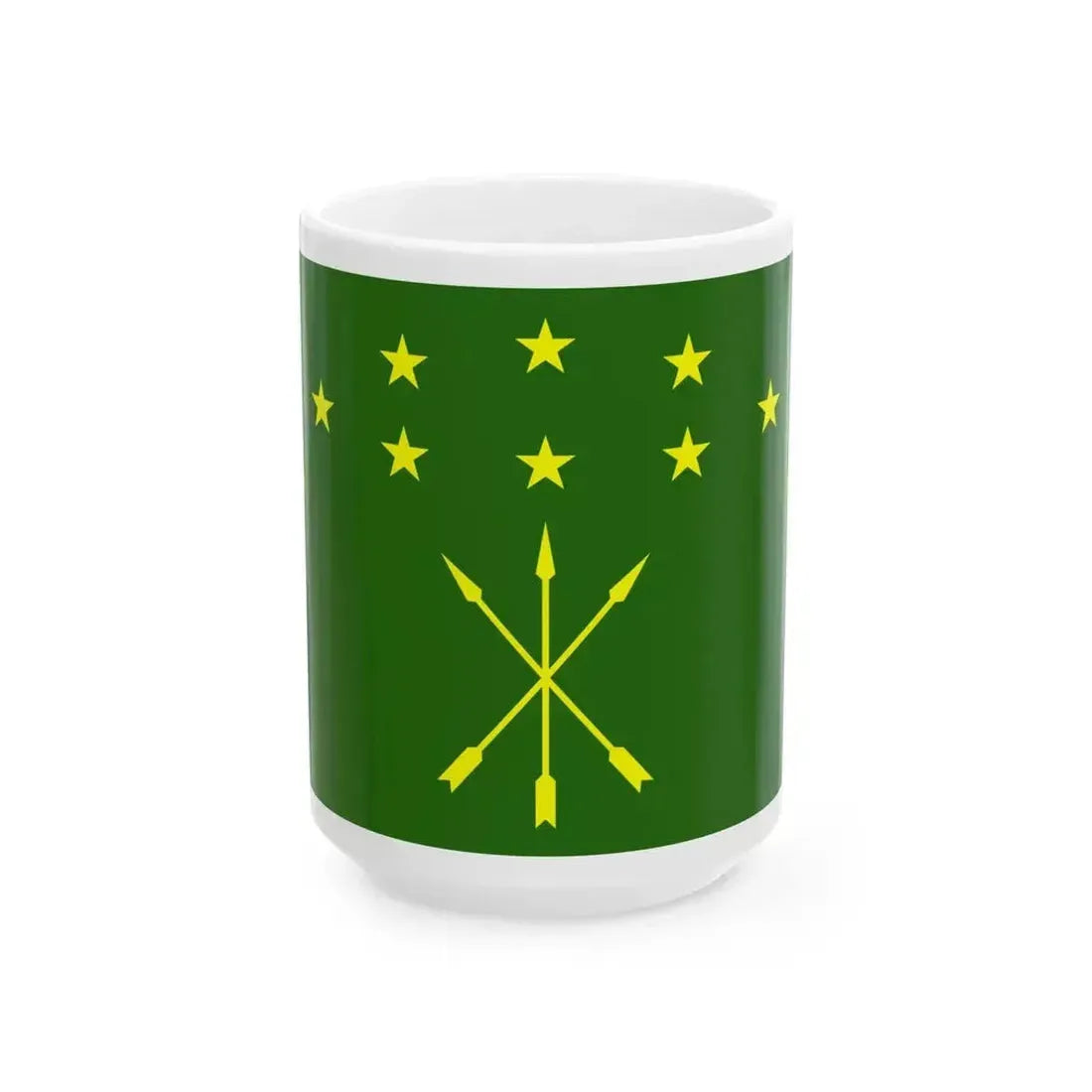 Circassian flag (Russia) White Coffee Mug 15oz - Go Mug Yourself