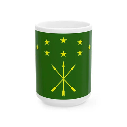 Circassian flag (Russia) White Coffee Mug 15oz - Go Mug Yourself