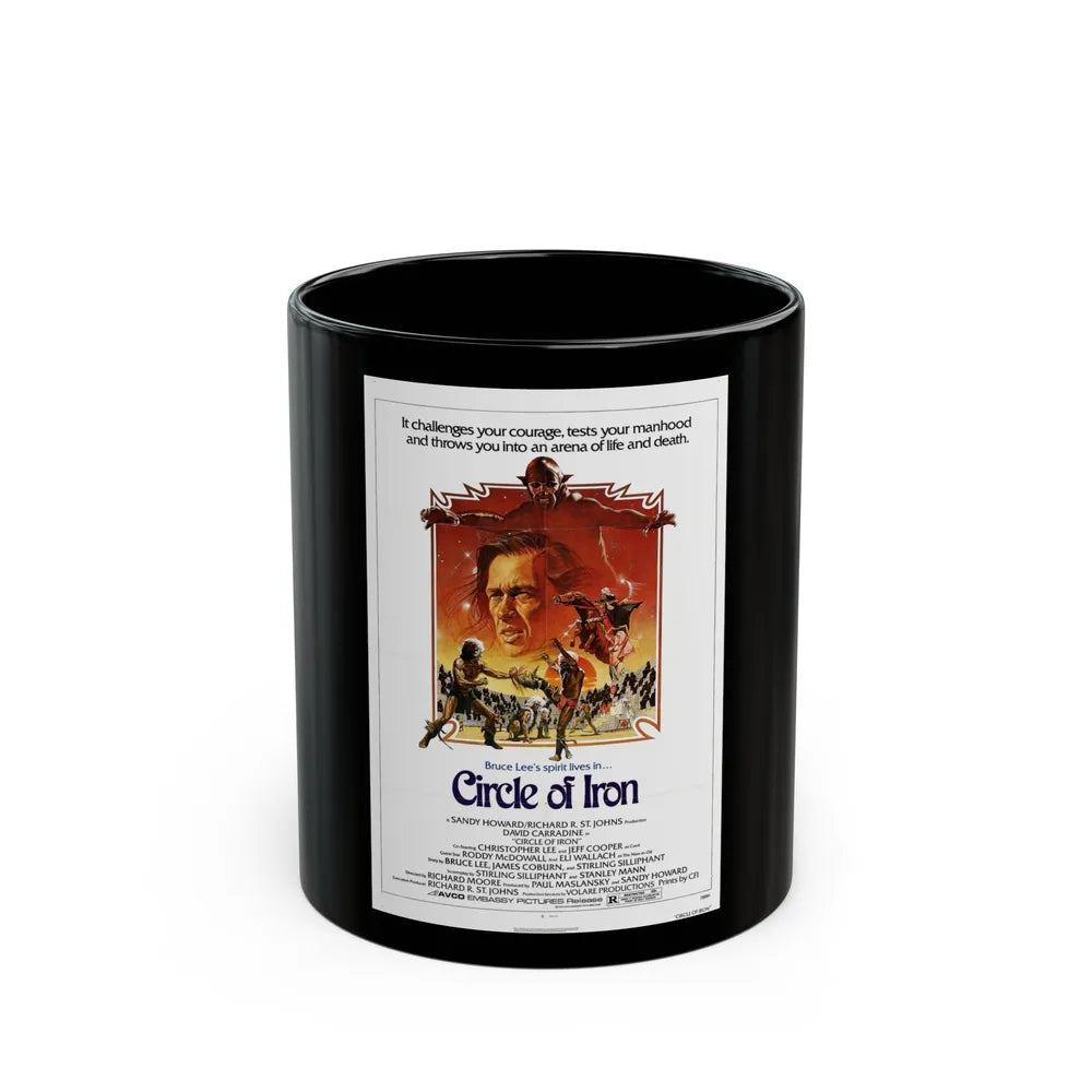 CIRCLE OF IRON 1978 Movie Poster - Black Coffee Mug-11oz-Go Mug Yourself