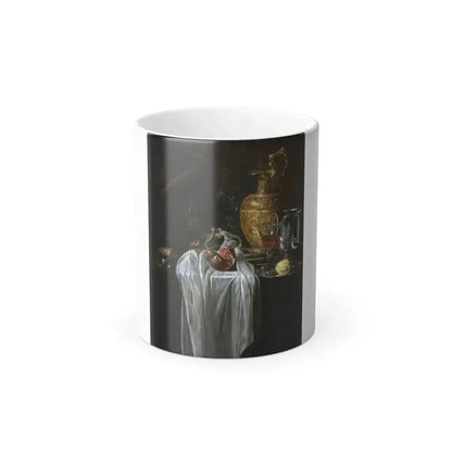 Circle of Willem Kalf (1619-1693) Still life with ewer, vessels, lemon, marzipan and pomegranate - Oil-0 - Color Changing Mug 11oz 11oz - Go Mug Yourself
