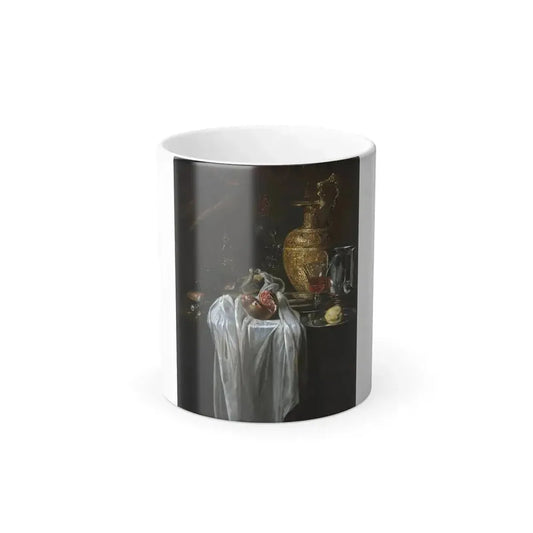 Circle of Willem Kalf (1619-1693) Still life with ewer, vessels, lemon, marzipan and pomegranate - Oil-0 - Color Changing Mug 11oz 11oz - Go Mug Yourself