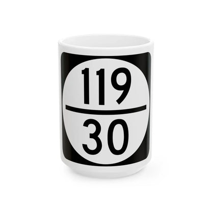 Circle sign 119-30 (Virginia) (Road Sign) White Coffee Mug 15oz - Go Mug Yourself