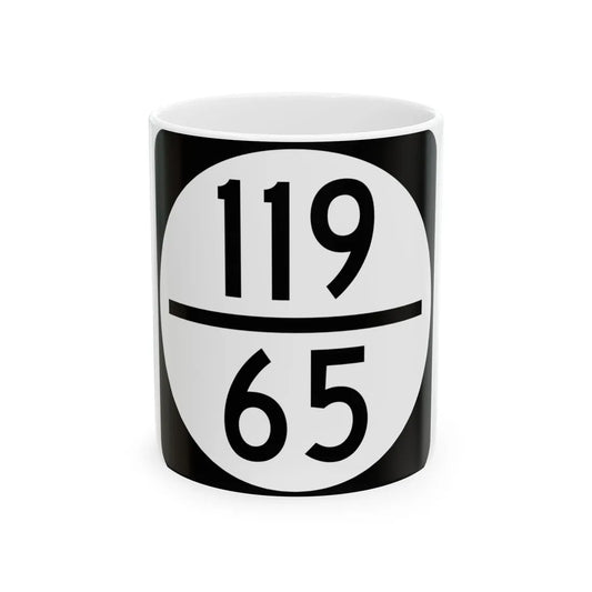 Circle sign 119-65 (Virginia) (Road Sign) White Coffee Mug 11oz - Go Mug Yourself