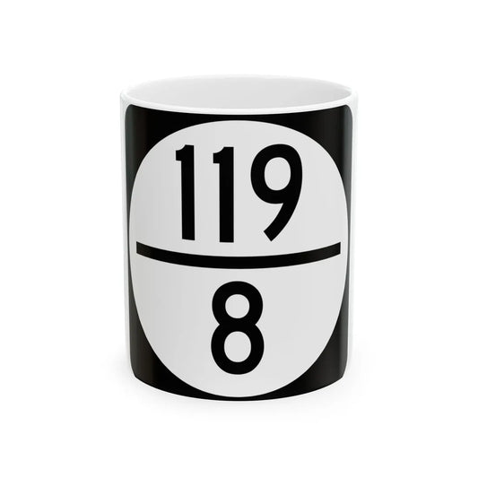 Circle sign 119-8 (Virginia) (Road Sign) White Coffee Mug 11oz - Go Mug Yourself