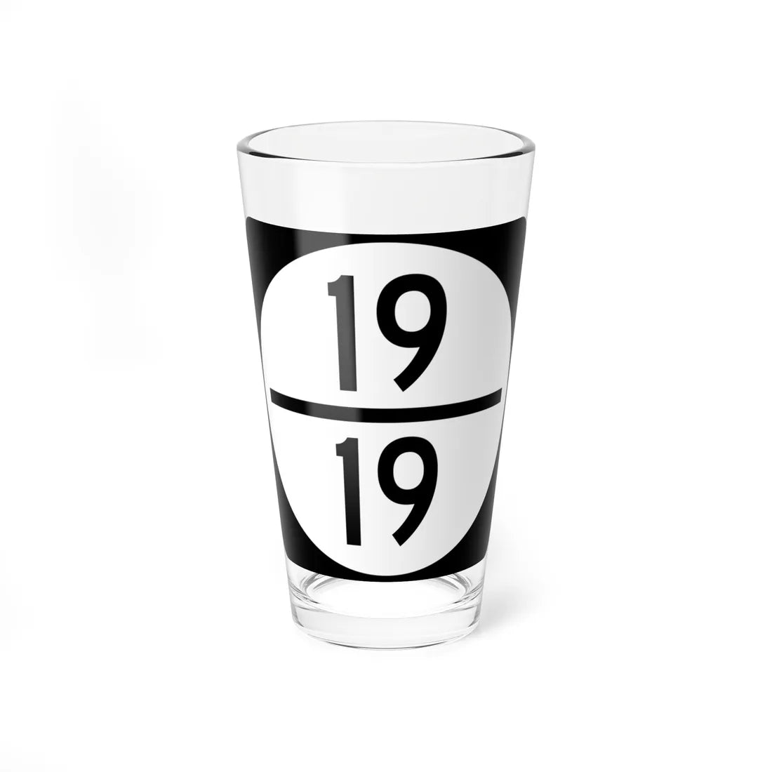 Circle sign 19-19 (Virginia) (Road Sign) Pint Glass 16oz 16oz - Go Mug Yourself