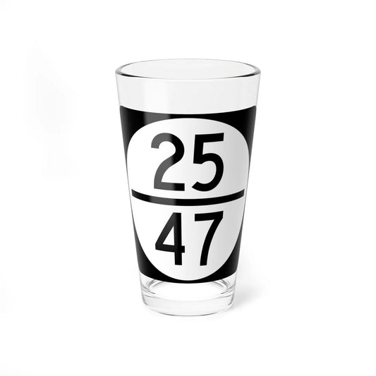 Circle sign 25-47 (Virginia) (Road Sign) Pint Glass 16oz 16oz - Go Mug Yourself