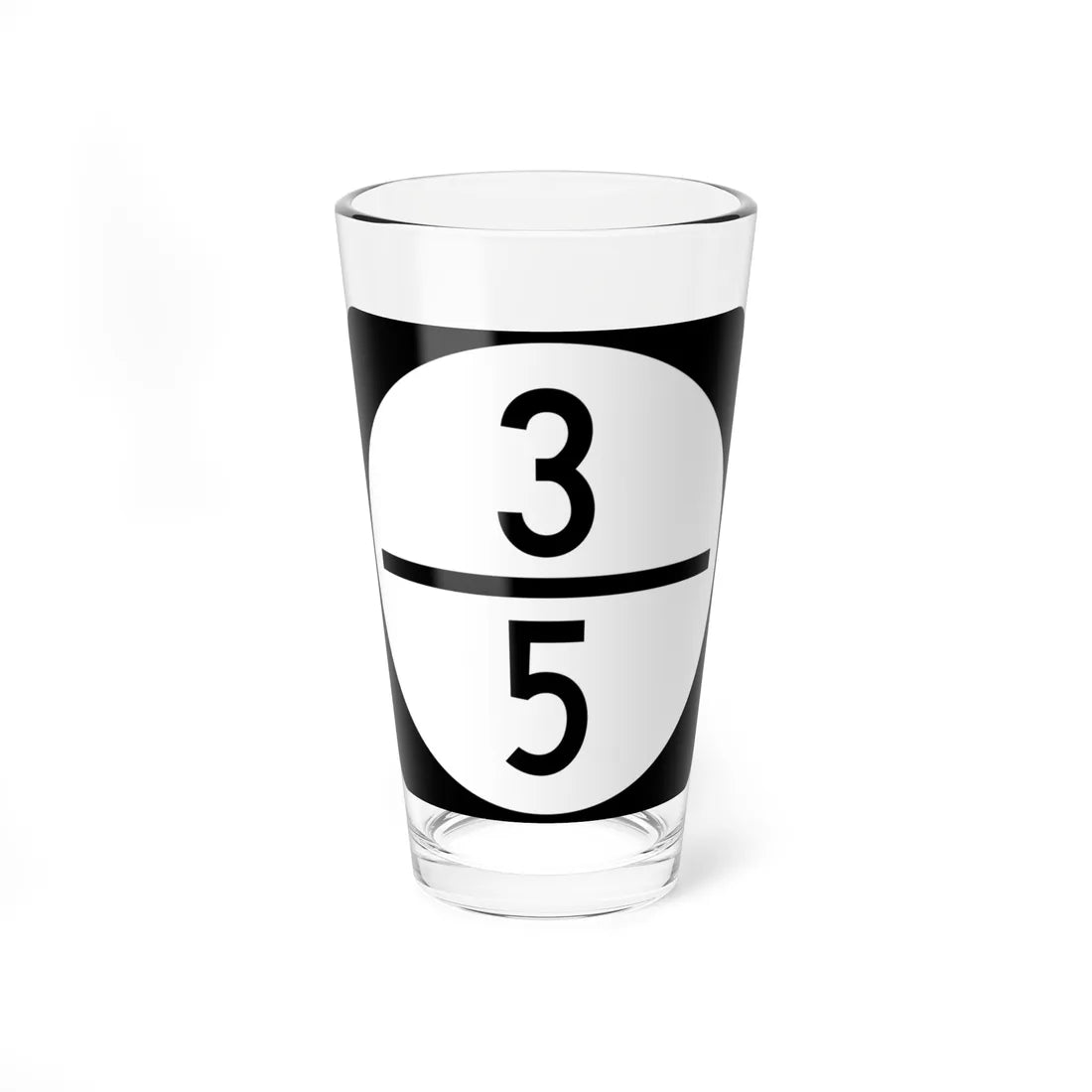 Circle sign 3-5 (Virginia) (Road Sign) Pint Glass 16oz 16oz - Go Mug Yourself