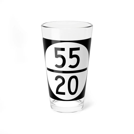 Circle sign 55-20 (Virginia) (Road Sign) Pint Glass 16oz 16oz - Go Mug Yourself