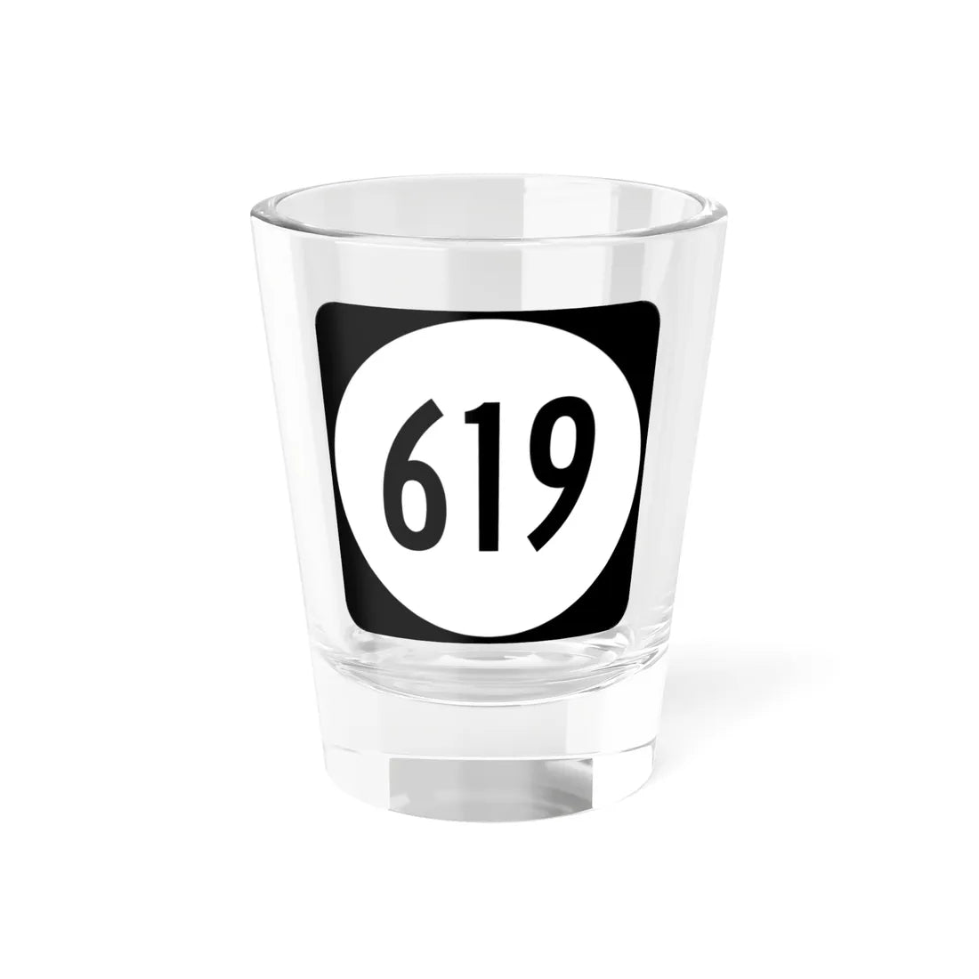 Circle sign 619 Virginia (Virginia) (Road Sign) Shot Glass 1.5oz 1.5oz - Go Mug Yourself