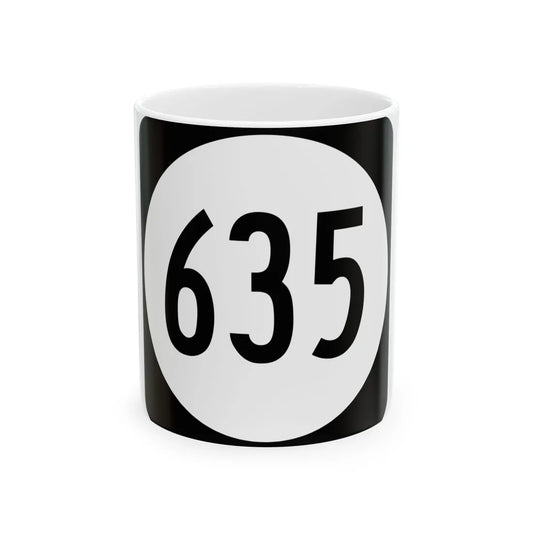 Circle sign 635 Virginia (Virginia) (Road Sign) White Coffee Mug 11oz - Go Mug Yourself