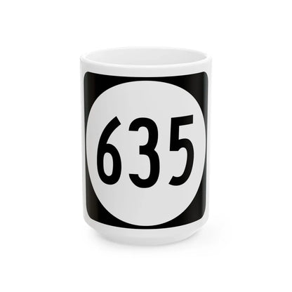 Circle sign 635 Virginia (Virginia) (Road Sign) White Coffee Mug 15oz - Go Mug Yourself