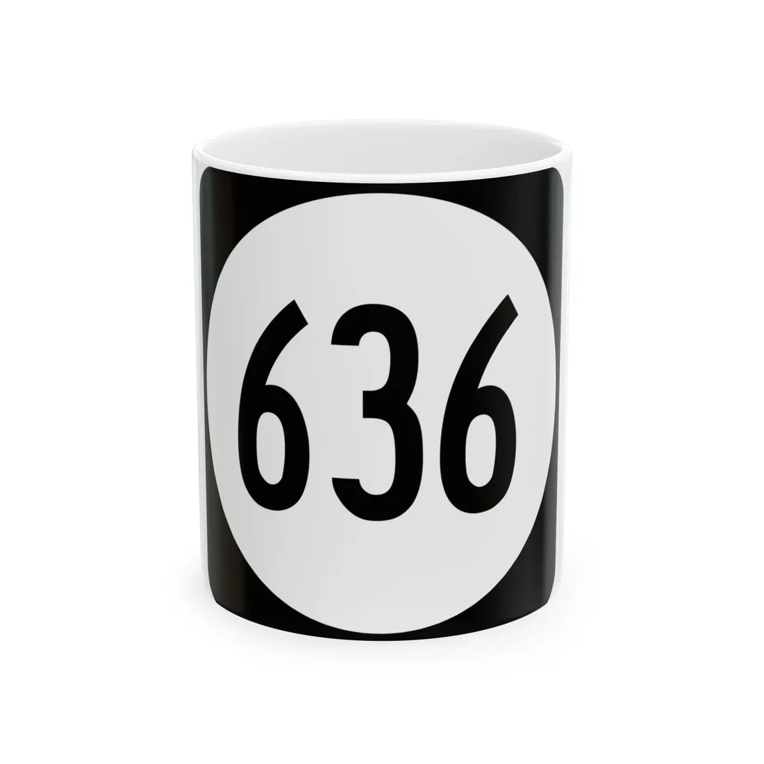 Circle sign 636 Virginia (Virginia) (Road Sign) White Coffee Mug 11oz - Go Mug Yourself