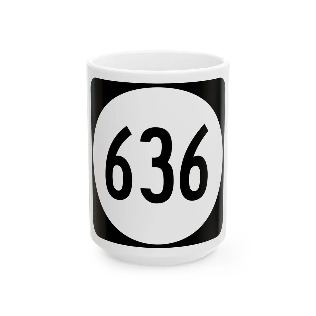 Circle sign 636 Virginia (Virginia) (Road Sign) White Coffee Mug 15oz - Go Mug Yourself