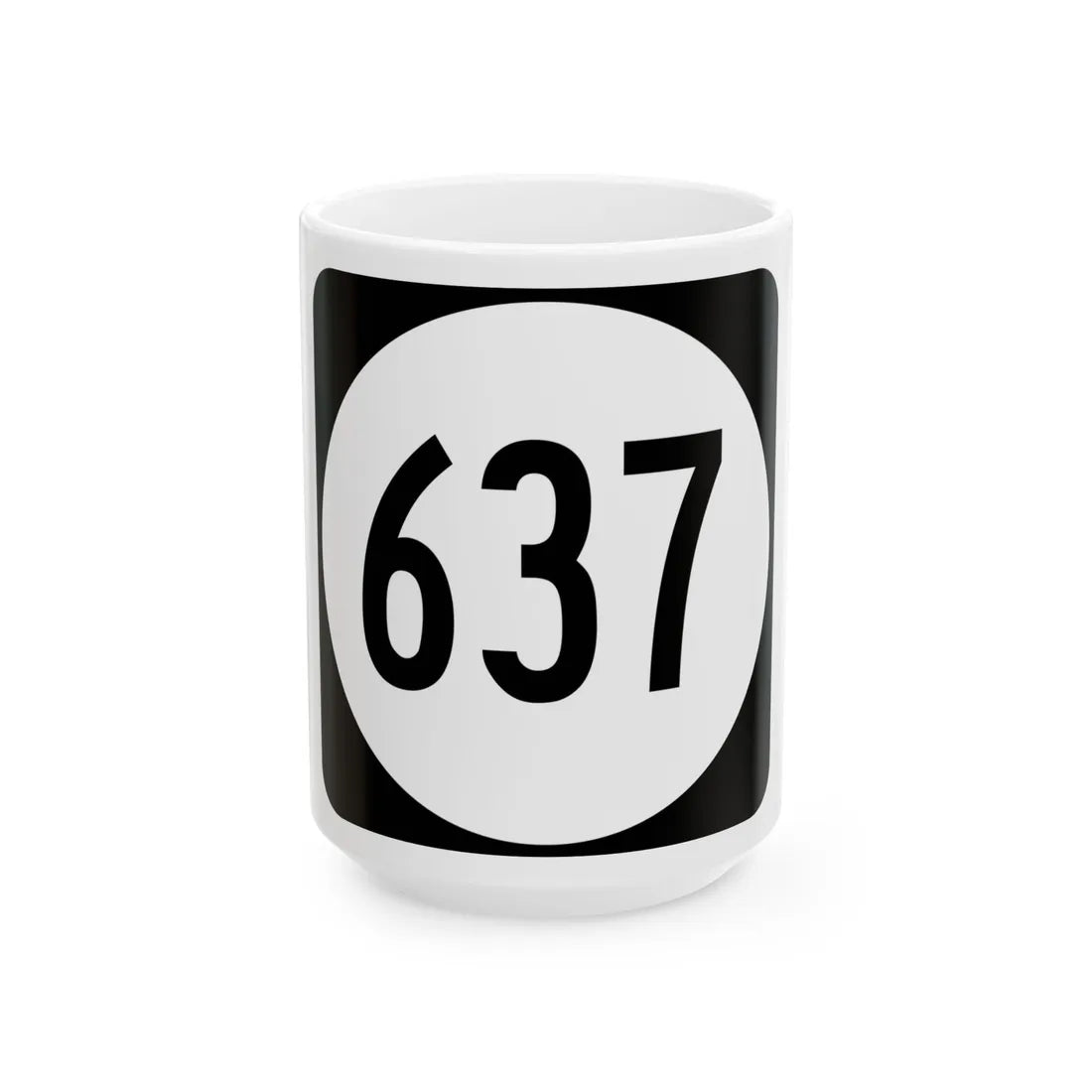 Circle sign 637 Virginia (Virginia) (Road Sign) White Coffee Mug 15oz - Go Mug Yourself
