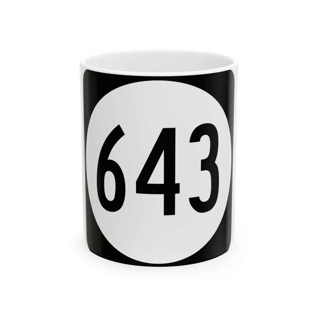 Circle sign 643 Virginia (Virginia) (Road Sign) White Coffee Mug 11oz - Go Mug Yourself