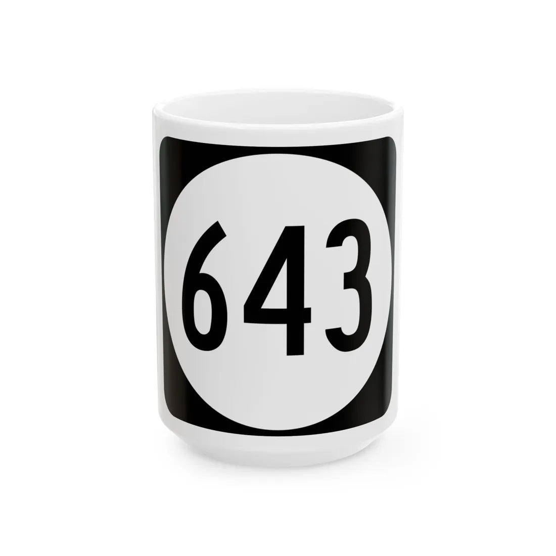 Circle sign 643 Virginia (Virginia) (Road Sign) White Coffee Mug 15oz - Go Mug Yourself