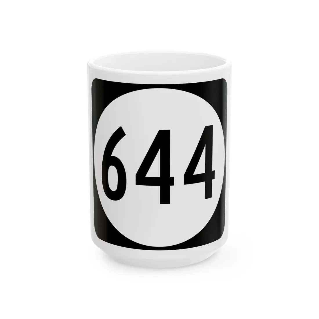 Circle sign 644 Virginia (Virginia) (Road Sign) White Coffee Mug 15oz - Go Mug Yourself