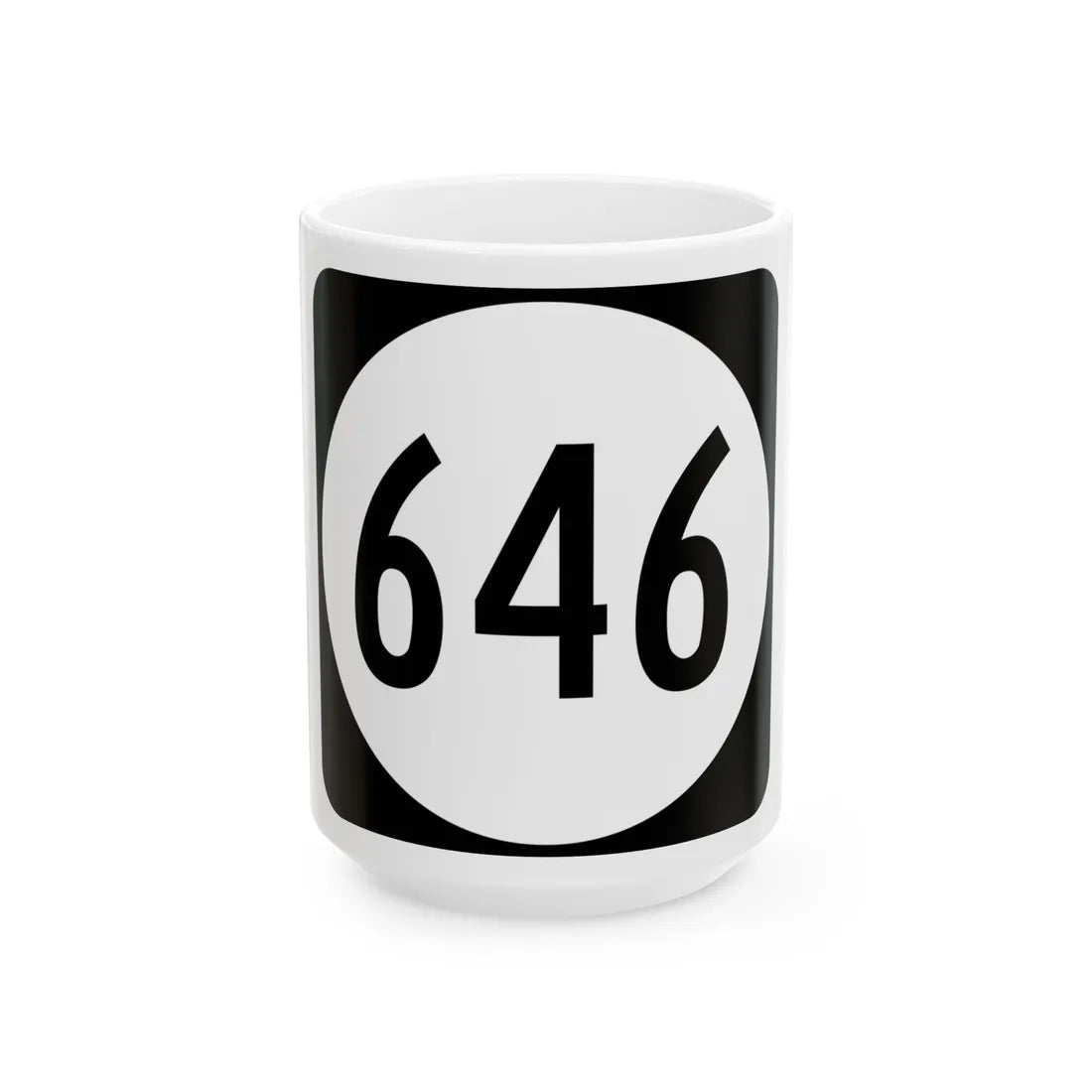 Circle sign 646 Virginia (Virginia) (Road Sign) White Coffee Mug 15oz - Go Mug Yourself
