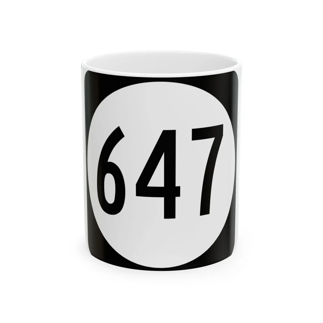 Circle sign 647 Virginia (Virginia) (Road Sign) White Coffee Mug 11oz - Go Mug Yourself