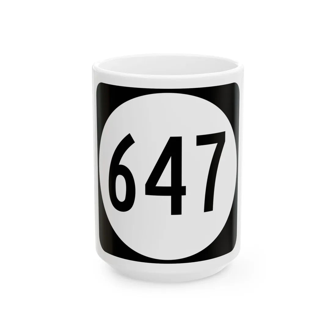 Circle sign 647 Virginia (Virginia) (Road Sign) White Coffee Mug 15oz - Go Mug Yourself