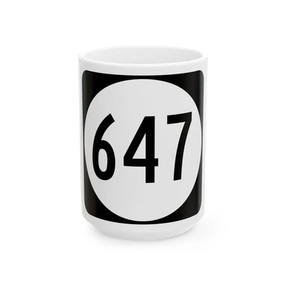 Circle sign 647 Virginia (Virginia) (Road Sign) White Coffee Mug 15oz - Go Mug Yourself