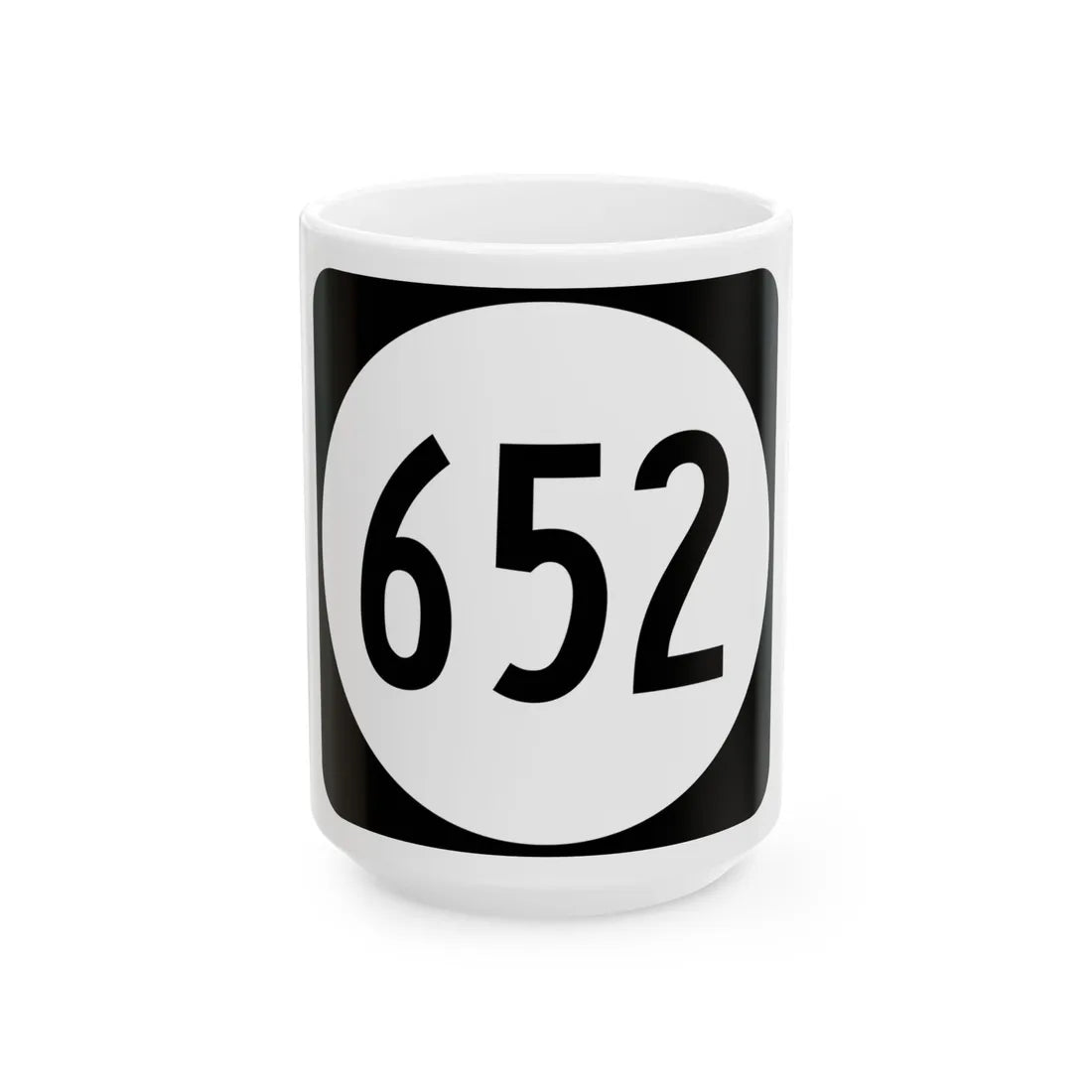 Circle sign 652 Virginia (Virginia) (Road Sign) White Coffee Mug 15oz - Go Mug Yourself