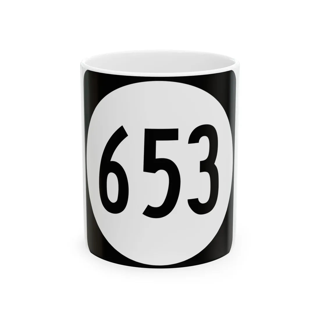 Circle sign 653 Virginia (Virginia) (Road Sign) White Coffee Mug 11oz - Go Mug Yourself
