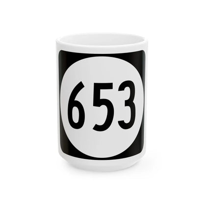Circle sign 653 Virginia (Virginia) (Road Sign) White Coffee Mug 15oz - Go Mug Yourself