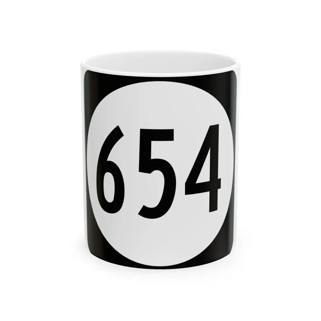 Circle sign 654 Virginia (Virginia) (Road Sign) White Coffee Mug 11oz - Go Mug Yourself