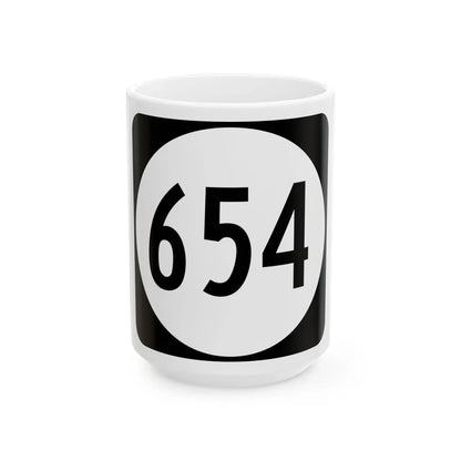 Circle sign 654 Virginia (Virginia) (Road Sign) White Coffee Mug 15oz - Go Mug Yourself