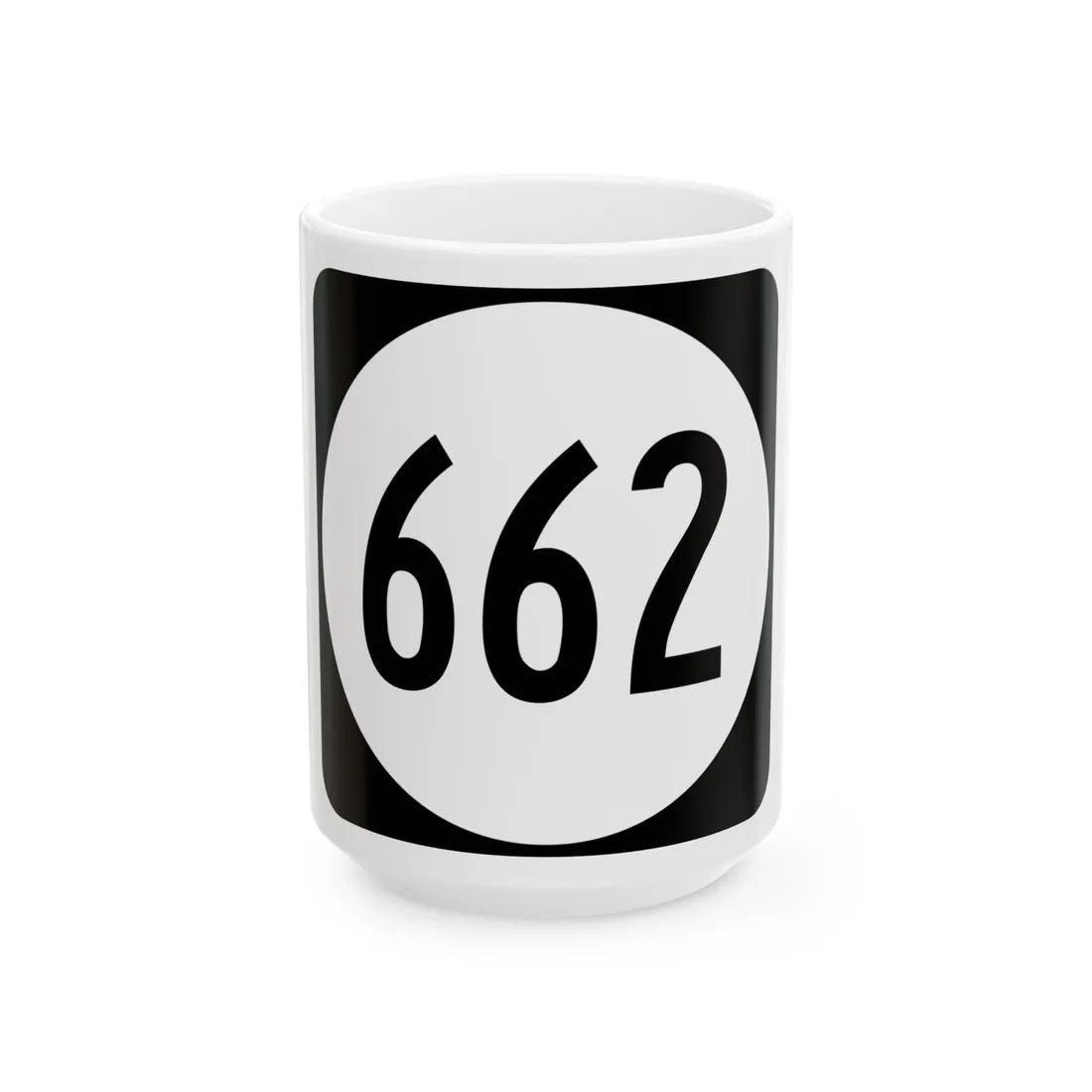 Circle sign 662 Virginia (Virginia) (Road Sign) White Coffee Mug 15oz - Go Mug Yourself