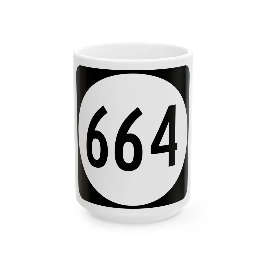 Circle sign 664 Virginia (Virginia) (Road Sign) White Coffee Mug 15oz - Go Mug Yourself