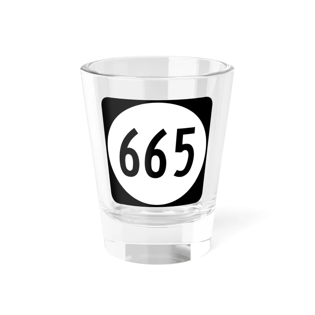 Circle sign 665 Virginia (Virginia) (Road Sign) Shot Glass 1.5oz 1.5oz - Go Mug Yourself