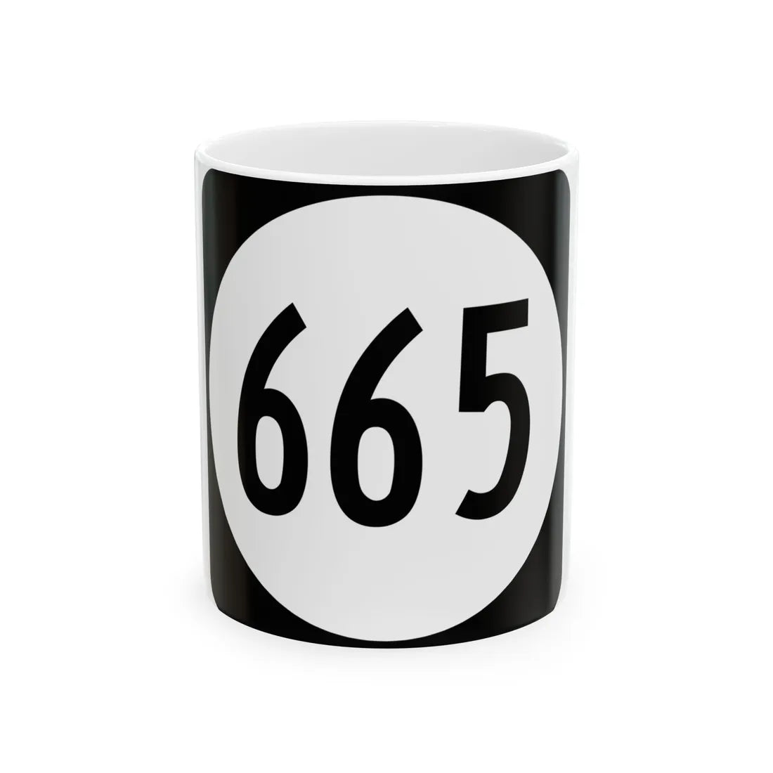Circle sign 665 Virginia (Virginia) (Road Sign) White Coffee Mug 11oz - Go Mug Yourself