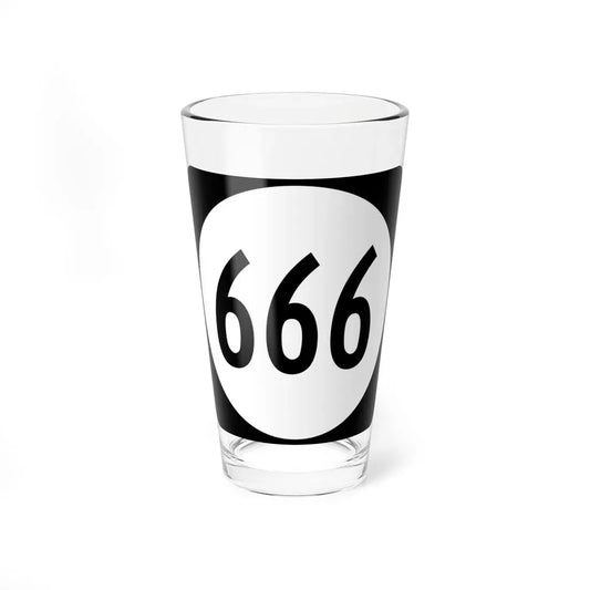 Circle sign 666 Virginia (Virginia) (Road Sign) Pint Glass 16oz 16oz - Go Mug Yourself